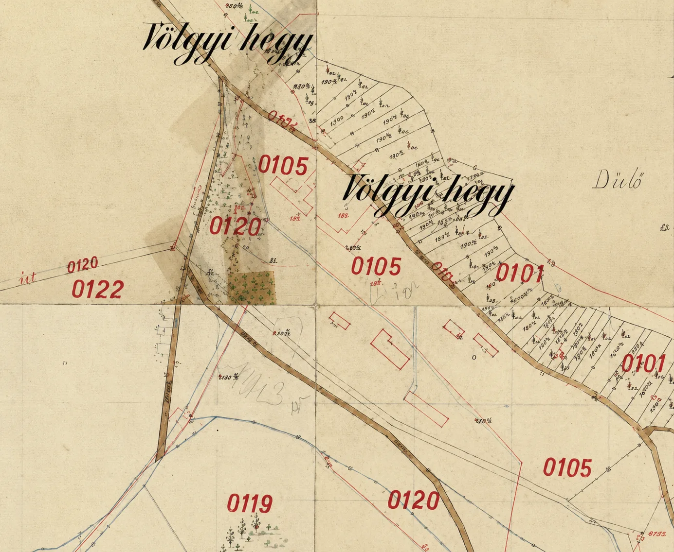 Az üres völgy korabeli térképen, 1867